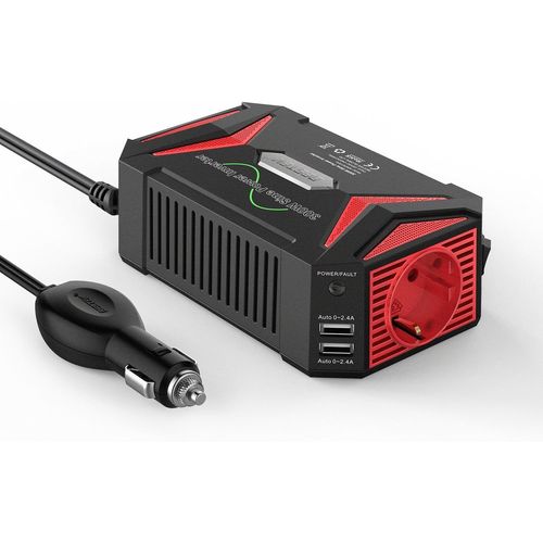 Hamiltion-Convertisseur 12v 220v Pur Sinus 300w Convertisseur Sinusoïdale Pour Voiture Vacance Onduleur Pure 12v Avec 2 Ports Usb Prise Européenne Transformateur De Tension Avec 6 Protections Sûres