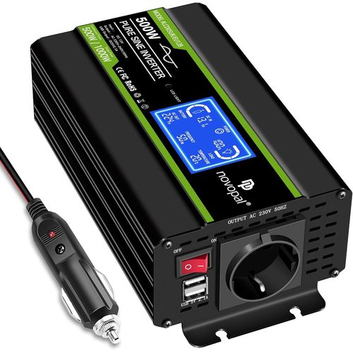 Hamiltion-Convertisseur Pur Sinus 500wonduleur Convertisseur 12v 220v 230v Avec Télécommande Et Dual Ac Prises Et Écran Lcd,Pour Voiture, Caravane, Bateau, Camping, Voyage