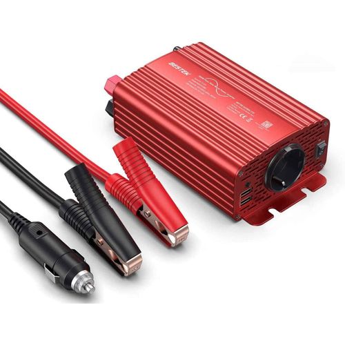 Hamiltion-Convertisseur Pur Sinus 300w, Convertisseur 12v 220v Pour Voiture Camion Onduleur Pure Avec 2 Ports Usb 4,2a Et 1 Prise Ac(Adaptateur Allume-Cigare, Clips De Batterie, 2 Fusibles)