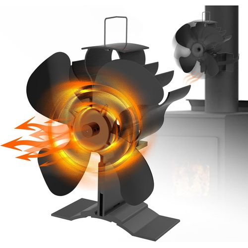 Hamiltion-2 En 1 Silencieux Ventilateur De Poêle À Bois/À Granulés Avec Theromètre, Pour Cheminée/Gaz/Bûche
