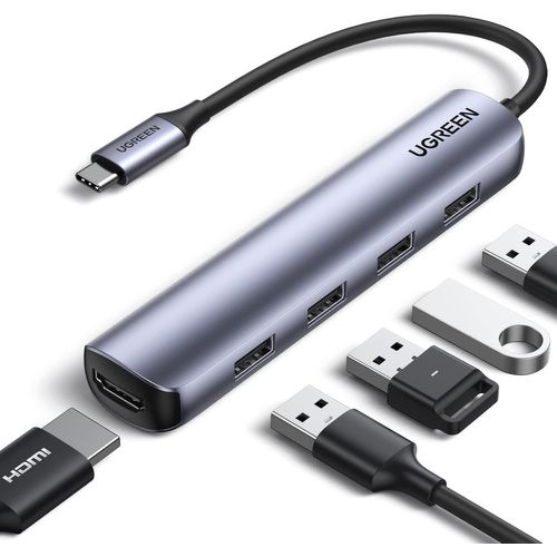 Hamiltion-Hub Usb C Hdmi 4K Multi Data Ports 5 En 1 Dock Station Compatible Avec Iphone 16 15 Série Macbook Pro Mac Mini M4 2024 Ipad Air Surface Galaxy S24 Tab S9 Ultra