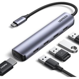 Hamiltion-Hub Usb C Hdmi 4K Multi Data Ports 5 En 1 Dock Station Compatible Avec Iphone 16 15 Série Macbook Pro Mac Mini M4 2024 Ipad Air Surface Galaxy S24 Tab S9 Ultra