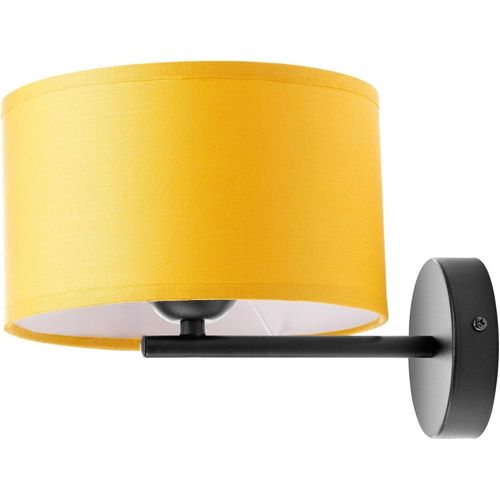 Hamiltion-Applique Murale Avec Source Lumineuse Remplaçable Luminaire Intérieur Pour Ampoule À Culot E27 Max. 60W (Ampoule Non Incluse) Abat-Jour En Tissu (Jaune Moutarde)