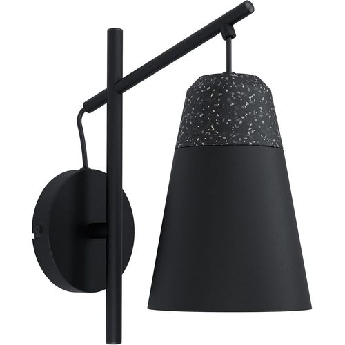 Hamiltion-Applique Murale Intérieure Canterras, Luminaire D¿Intérieur En Terrazzo Et Métal, Lampe De Salon Et De Couloir En Gris, Blanc Et Noir, Douille E27