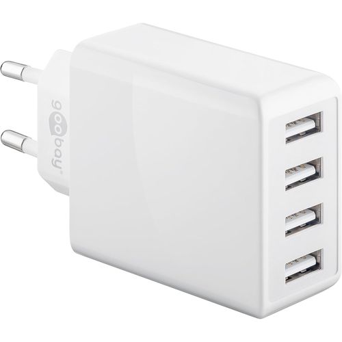 Hamiltion-Chargeur Usbprise Usbchageur Usb Multiplechargeur Secteur Usbprise Murale Usbprise Chargeur 4 Ports Usb Type A 3A 30W Blanc