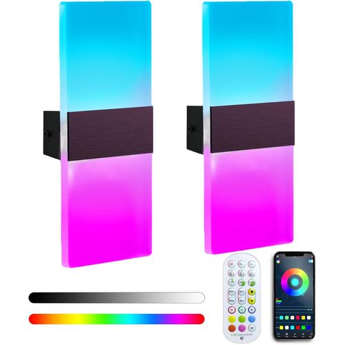 Hamiltion-Smart Rgb Applique Murale Intérieure, Dimmable Applique Murale Avec Télécommande Et App, Diy 16 Million Couleurs Lampe Murale, Music-Sync,Smart Rgb Light Pour Chambres Salle De Jeux