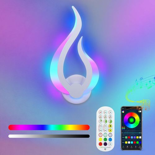Hamiltion-Rgb Smart Applique Murale Intérieure Design Timing Applique Murale Interieur Led 8w Music-Sync & Diy 16 Million Couleurs 3 Température De Couleur Chambre Salon Escalier Bar