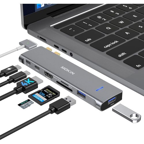 Hamiltion-Adaptateur Usb-C Pour Macbook Pro 20232022021, Adaptateur Usb 7-En-2 Macbook Pro Pour Macbook Pro/Air M1M2M3, Dongle Mac Avec Hdmi 4K, 2 Usb 3.0, Tf/Sd, Usb-C 100W Et Thunderbolt3
