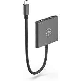Hamiltion-Ml305882-Hub-Adaptateur Usb-C-4 En 1, 2 Ports Hdmi ¿ Space Grey