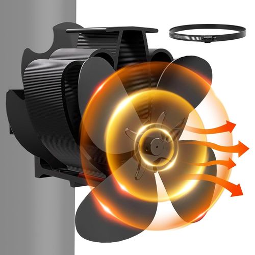Hamiltion-Magnétique Ventilateur Poele À Bois,Ventilateur Cheminée, Fonctionnement Silencieux,Écologique, Répartition Efficace De La Chaleur Pour Brûleurs À Bois