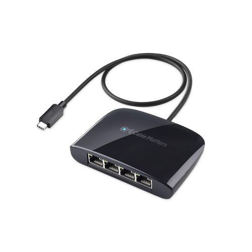Hamiltion-Switch Ethernet Adaptateur Usb C Vers 4 Ports Gigabit Ethernet (Adaptateur Usb C Ethernet)-Usb-C Et Thunderbolt 3 Compatibles Avec Dell Xps, Hp Spectre X360, Surface Pro 7 Et Plus