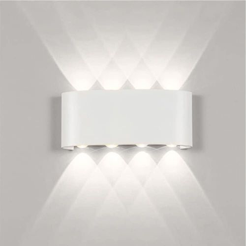 Hamiltion-Applique Murale Led, Lampe Murale Moderne 8 W, Applique Mural En Aluminium Étanche Ip65, Adaptée Pour Intérieur/Extérieur, Salle De Bain, Salon (Blanc-6500k)
