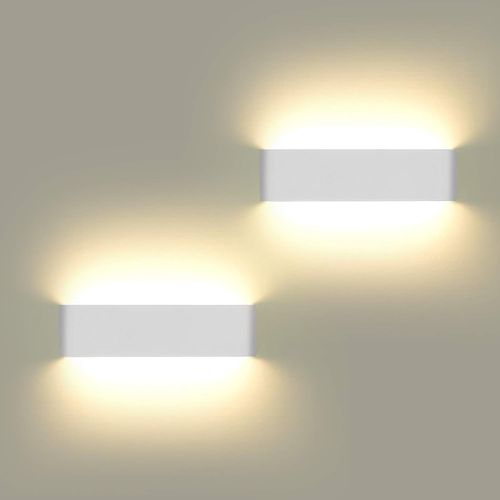 Hamiltion-Paquet De 2 12W Moderne Applique Murale Luminaire Interieur Led Lampe De Up/Down Light, Salle De Bain Miroir Lampe,Decorative Pour Chambre Enfant Couloir Hôte,12 W Blanc Chaud