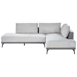 Canapé D'angle À Gauche Modulaire En Tissu Gris Myken