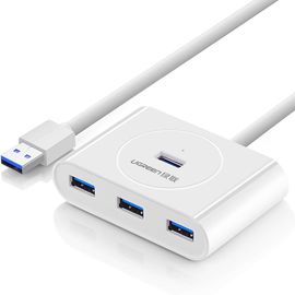 Hamiltion-Data Hub Usb 3.0 4 Ports Dock Usb Multiport 5Gbps Avec Câble De 1M Compatible Avec Ps4 Xbox 360 One Macbook, Supporte Windows Mac Os Linux (Blanc)