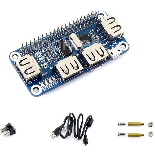 Hamiltion-Raspberry Pi 4 Port Usb Hub Hat Compatible With Usb2.0 1.1 For Various Version Of Raspberry Pi Perfectly Fit Zero/Zero W/Zero Wh Serial Debugging Onboard Usb To Uart