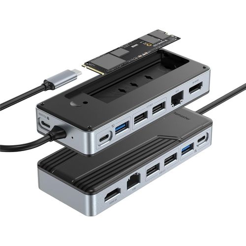 Hamiltion-Hub Usb C M2 Ssd Nvme/Sata Boîtier, 8 En 1 Station D'Accueil Usb 3.2 Gen2 10 Gbps 4K@60 Hz Hdmi Pd 100 W, Ethernet, Soutien 8To Ssd Pour Windows, Mac