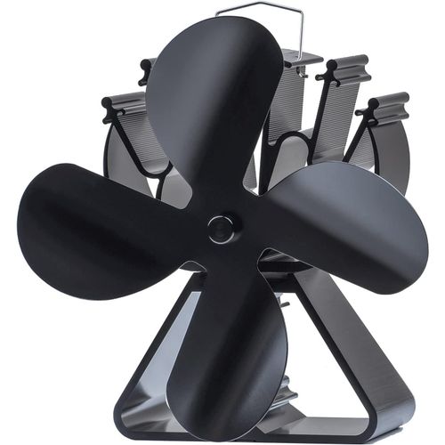 Hamiltion-Ventilateur Poele À Bois Ventilateur De Cheminée À Chaleur 4 Lames Ventilateur Pour Foyer, Poele A Granule, Silencieux Alimenté Par La Chaleur, Écologique, Choix De Cadeau De Noël