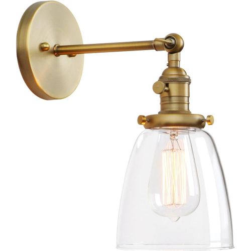 Hamiltion-Applique Murale Intérieure, Vintage Verre Cloche Abat-Jour Lampe Murale Pour Salle De Bain, Cuisine, Salon