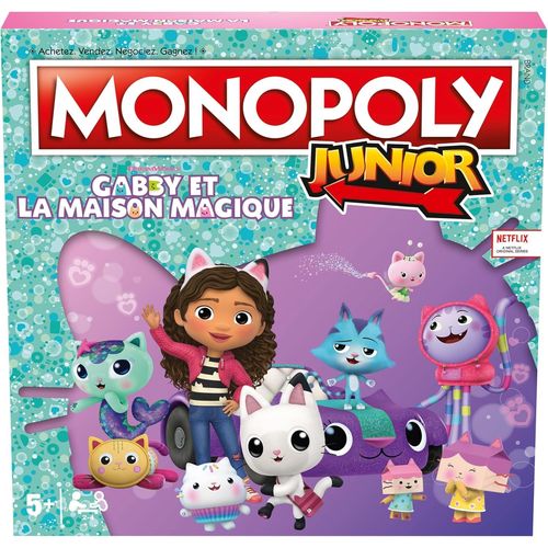 Hamiltion-Monopoly Junior Gabby Et La Maison Magique (Gabby's Dollhouse)-Jeu De Société-Jeu De Plateau-A Partir De 5 Ans-2 À 4 Joueurs-Version Française
