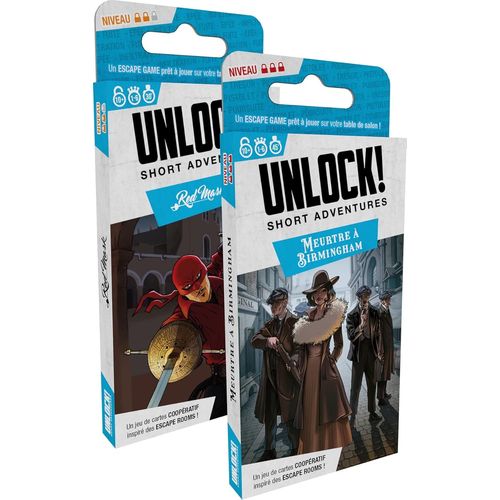 Hamiltion-Space Cowboys Unlock! Short Adventure : Res Mask + Meurtre À Birmingham-Jeux De Société En Cartes-Escape Game-Adulte Et Enfant À Partir De 10 Ans-Version Française