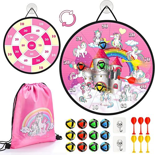 Hamiltion-66Cm Jeu De Fléchettes Double Face Pliable Avec 12 Balles Collantes 6 Fléchettes 2 Crochets-Jeux De Fête Intérieurs Et Extérieurs Garçon Fille Et Adulte
