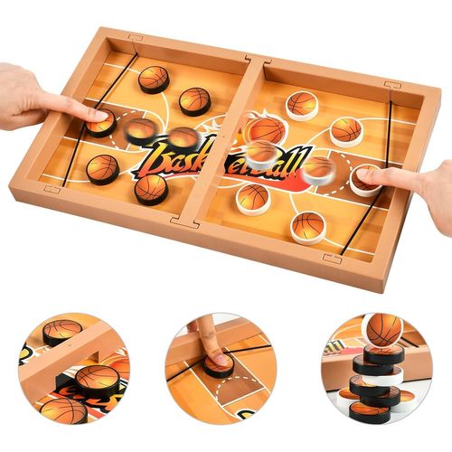 Hamiltion-Jouets De Jeu De Société Hockey, Jeu De Société Rapide Slingpuck Fast Sling Puck Game, Jeu De Table De Hockey Portable, Convient Pour L'interaction Parent-Enfant,Jeux De Société Pour Deux J