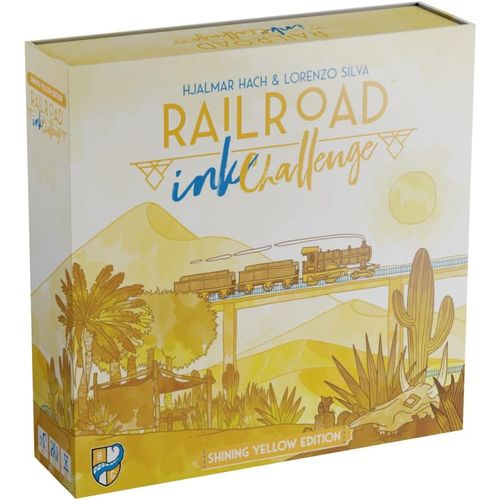 Hamiltion-Railroad Ink Challenge-Shining Yellow Edition , Board Game , 1-4 Players , Ages 8+ , 15-30 Minute Playing Time