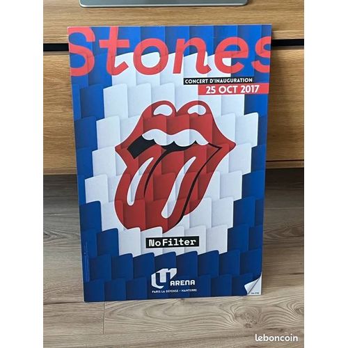Affiche Cartonnée Concert Des Rolling Stones Arena De Nanterre 10/2017