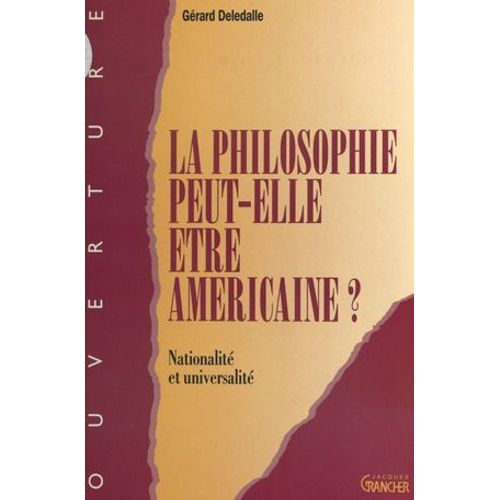 La Philosophie Peut-Elle Être Américaine ?