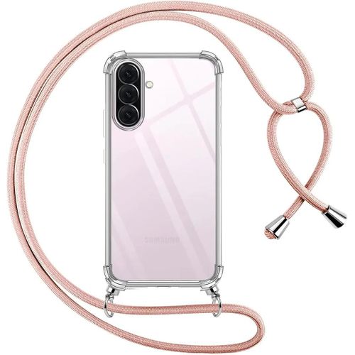 Coque Pour Samsung Galaxy A56 5g, Protection Antichoc Coin Renforcé Souple Avec Cordon Rose - E.F.Connection