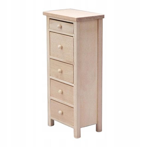 Armoire Miniature Avec Tiroirs, Organiseur En Bois Pour Décoration De Maison De Poupée 1:12