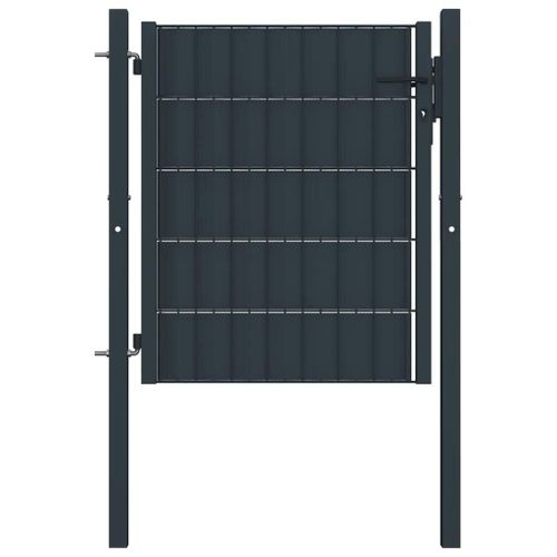 Portail De Clôture Pvc Et Acier 100x101 Cm Anthracite