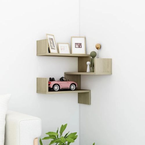 Etagere D'angle Murale Chene Sonoma 40x40x50 Cm Bois Ingenierie