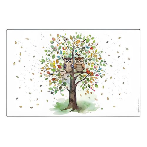Set De Table Couple De Chouettes Dans Un Arbre 43 Cm