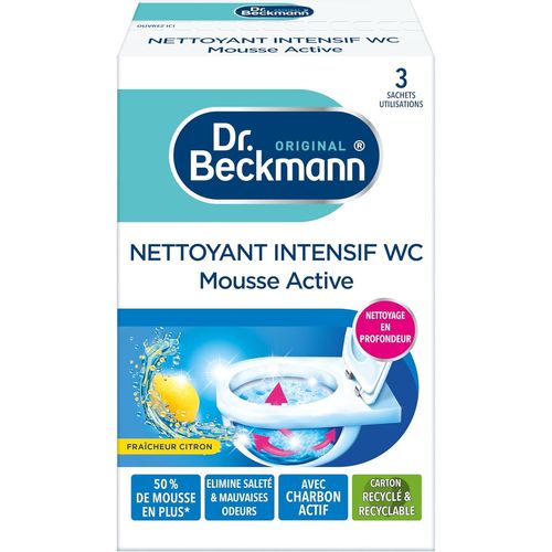 Dr. Beckmann Nettoyant Intensif WC Mousse Active |Nettoyage en profondeur et fraîcheur durable| 3 x 100 g