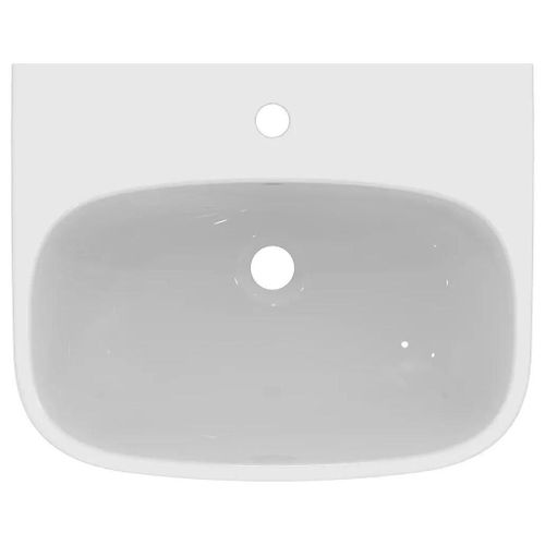 Lavabo en porcelaine vitrifiée blanche l.55 x H.18 x P.44 cm, Ideal Standard