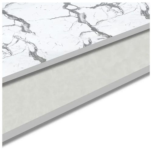 Crédence de cuisine Nepeta réversible aspect marbre blanc et pierre GoodHome L. 200 cm x H. 60 cm x Ep. 3 mm