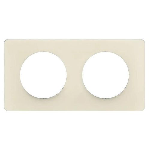 Plaque de finition 2 postes Legrand Céliane CP1122 coloris blanc amande l.161 x P.9 x H.82 mm