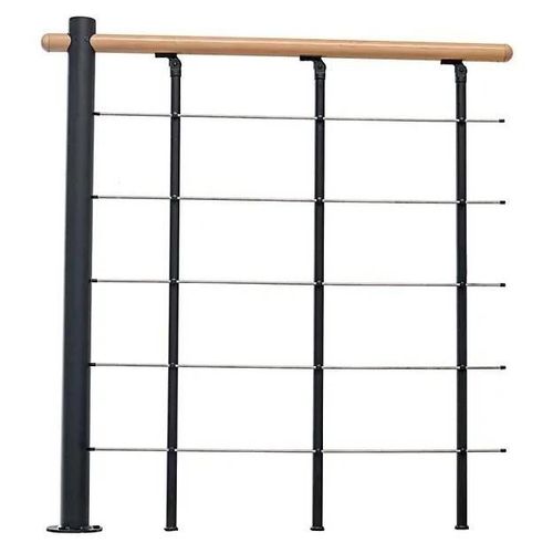 Pack balustrade FORTIA horizontale à plat noir ral 9004