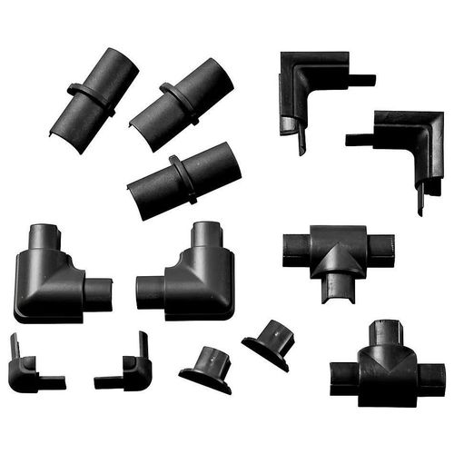 Multi-pack d'accessoires pour goulotte D-Line noire 16 x 8 mm