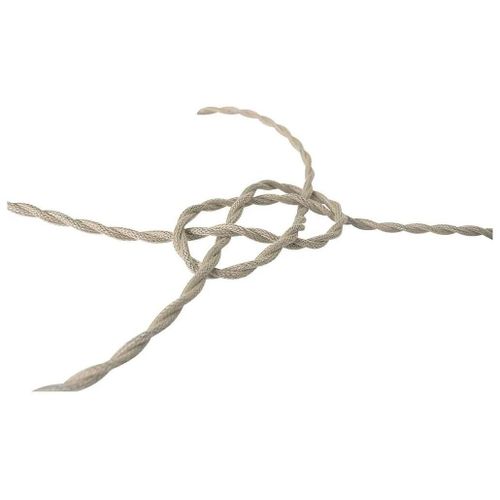 Cable en tissus torsadé Tibelec 3m lin blanc