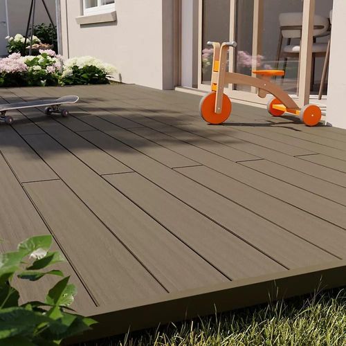 Lame de terrasse composite marron Neva Premium Klikstrom L.220 x l.14,5 cm