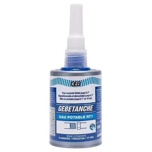 Résine d'étanchéité anaérobie au PTFE pour raccords filetés métalliques GEB 75 ml