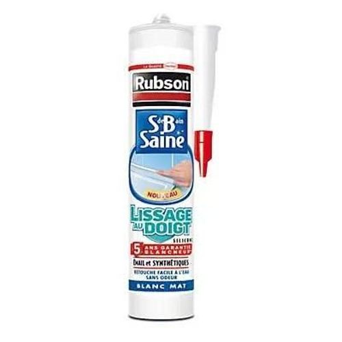 Mastic Rubson Sanitaire Salle de bains Saine Lissage au doigt blanc cartouche 280ml