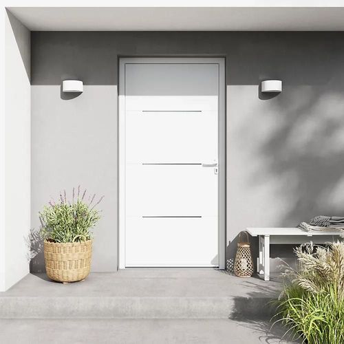Porte d'entrée FORTIA alu blanc RAL 9003 Leme 96 x h.218 cm poussant gauche