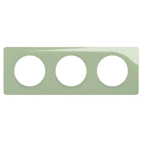 Plaque de finition 3 postes Legrand Céliane CP0523 coloris vert céladon l.232 x P.9 x H.82 mm