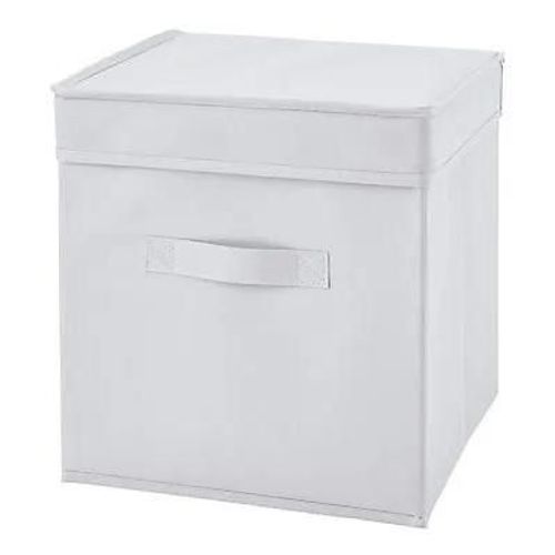 Boîte de rangement carrée en tissu Mixxit coloris blanc