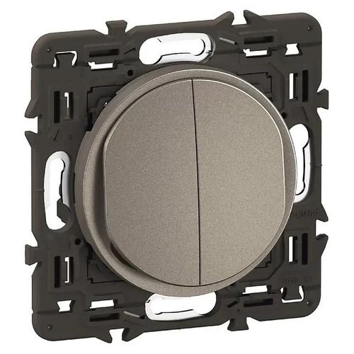 Interrupteur double poussoir Legrand Céliane titanium