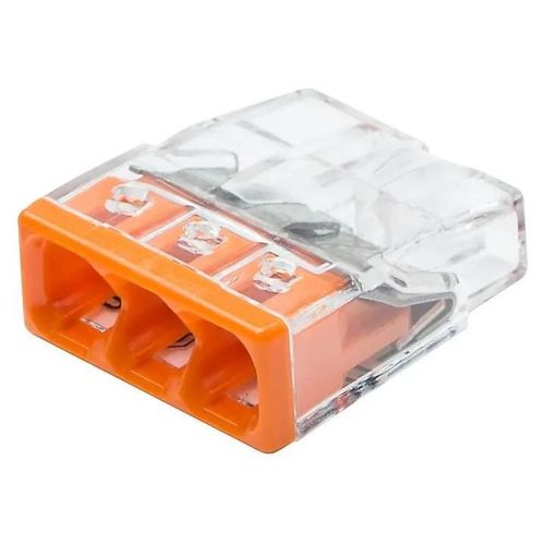 10 mini bornes automatiques 3 entrées Wago (2273) 0,5 - 2,5 mm²